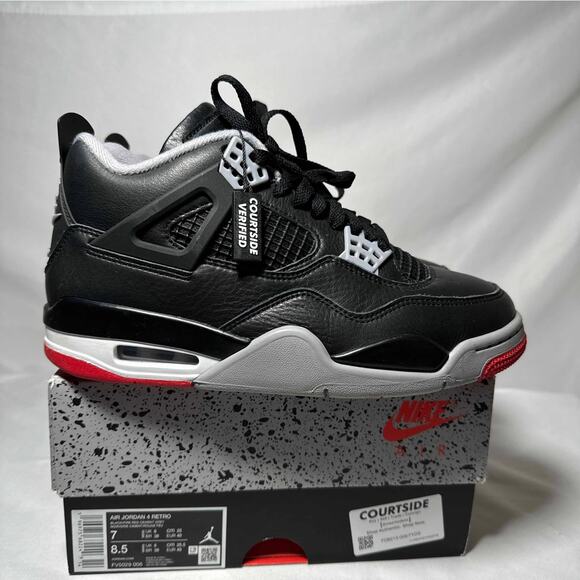 Size 7 - Nike Air Jordan 4 Retro Bred Reimagined Men's Shoes
